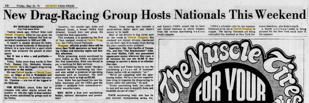 Detroit Dragway - May 1971 Article On Dragstrip (newer photo)